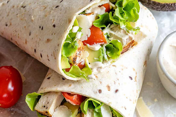 Lunch Sandwich You'll Love Eating Chicken Caesar Wrap