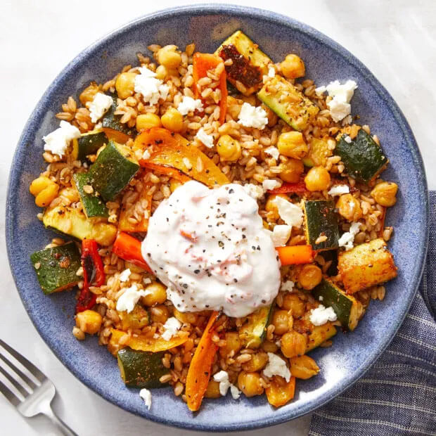 Roasted Vegetables Healthy Grain Bowls