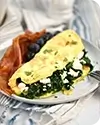 Egg White Spinach Omelette with Feta Cheese